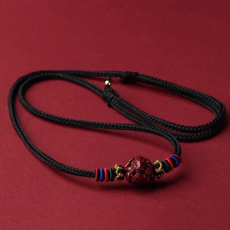 14mm Cinnabar Chinese Zodiac Blessing Necklace Pendant