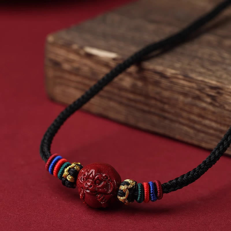 14mm Cinnabar Chinese Zodiac Blessing Necklace Pendant