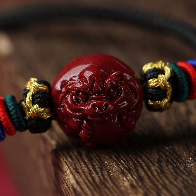 14mm Cinnabar Chinese Zodiac Blessing Necklace Pendant