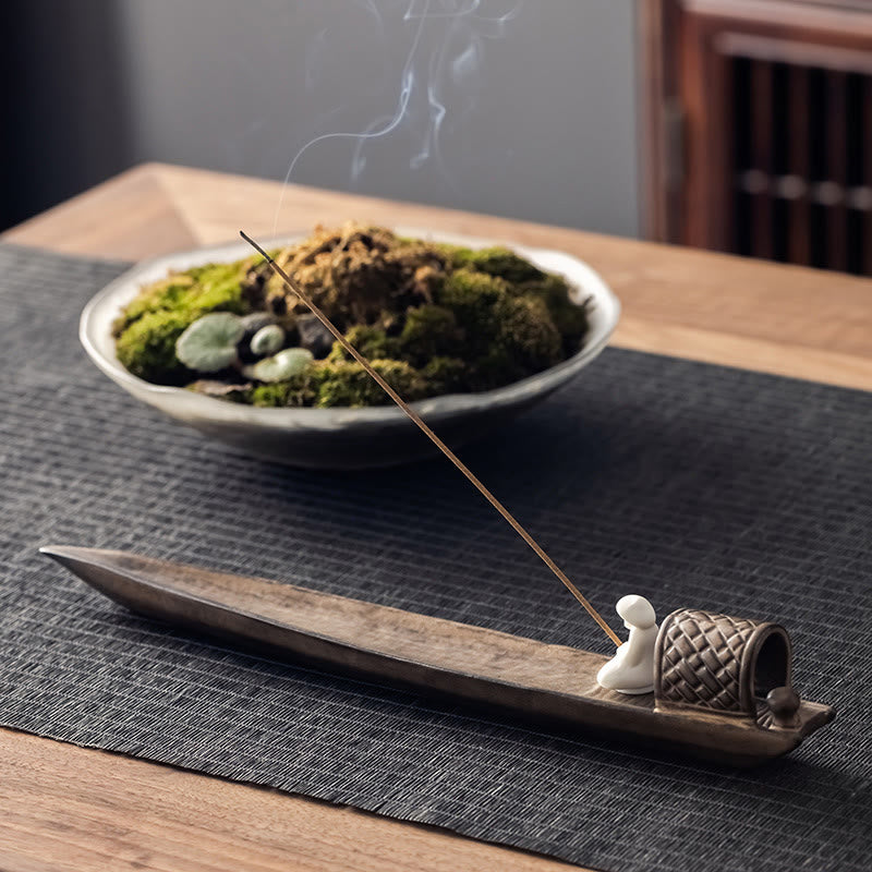 Fisherman Zen Räuchergefäß aus Keramik, 30,5 cm, Braun