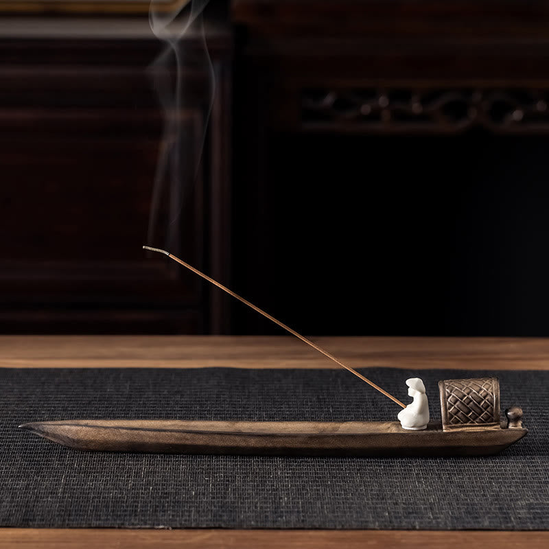 Fisherman Zen Räuchergefäß aus Keramik, 30,5 cm, Braun