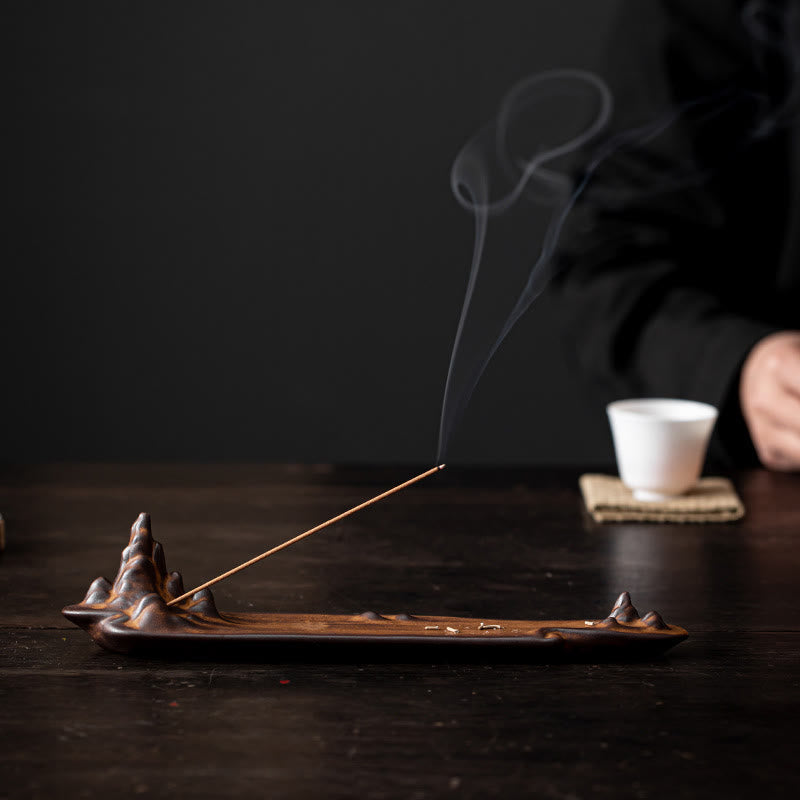 Mountains Boat Ceramic Incense Burner for Spiritual Healing