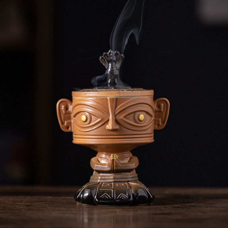 Sanxingdui Ceramic Incense Burner for Meditation & Harmony