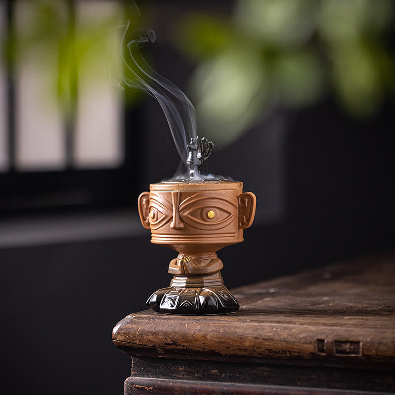 Sanxingdui Ceramic Incense Burner for Meditation & Harmony