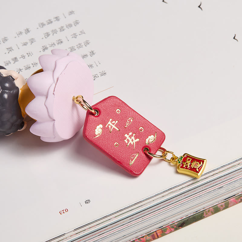 Lotus Avalokitesvara Buddha Fu Auto zum Aufhängen, 34 cm