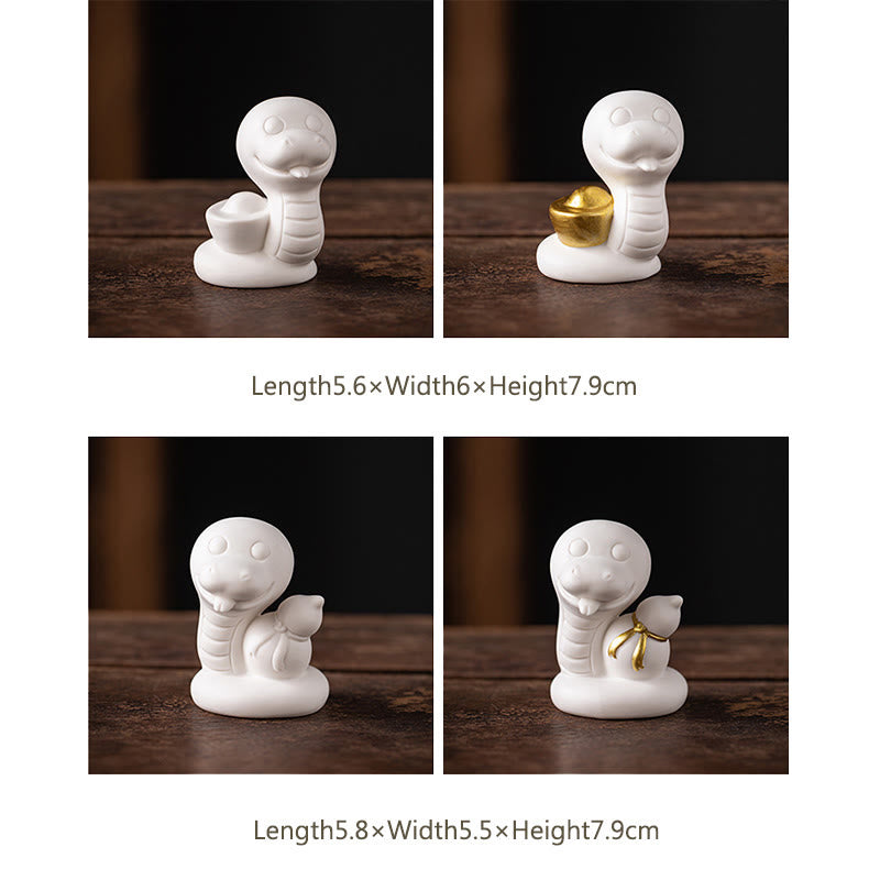 Keramikfigur aus Kürbis und Barren zum Jahr der Schlange