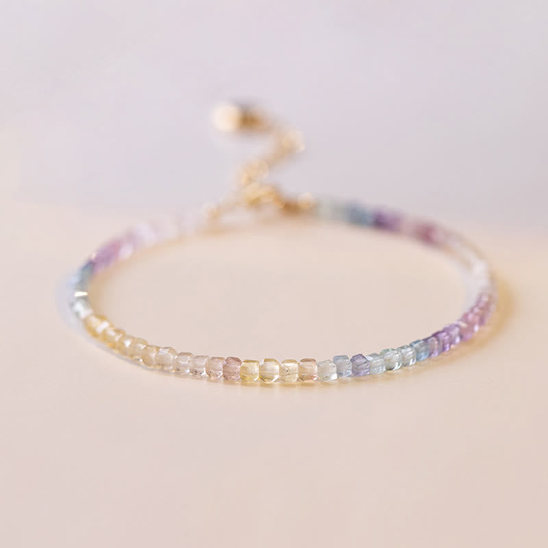 2.5mm Fluorite Copper Heart Bracelet for Balance & Peace