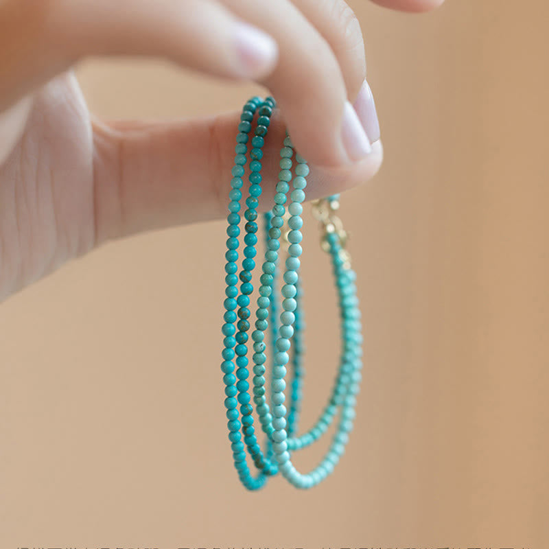 2mm Turquoise & 14k Gold Wisdom Bracelet