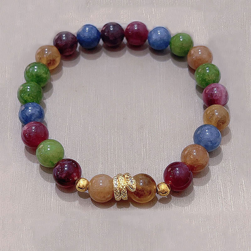 14–16 cm spirituelles Armband aus vergoldetem Kupfer mit Turmalin