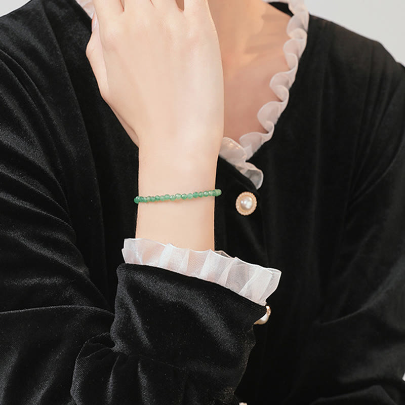 3 mm Armband aus ultradünnen grünen Aventurinperlen