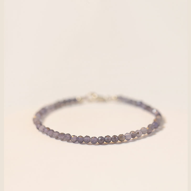 3 mm Amethyst-Iolith-Kommunikationsarmband mit ultradünnen Perlen