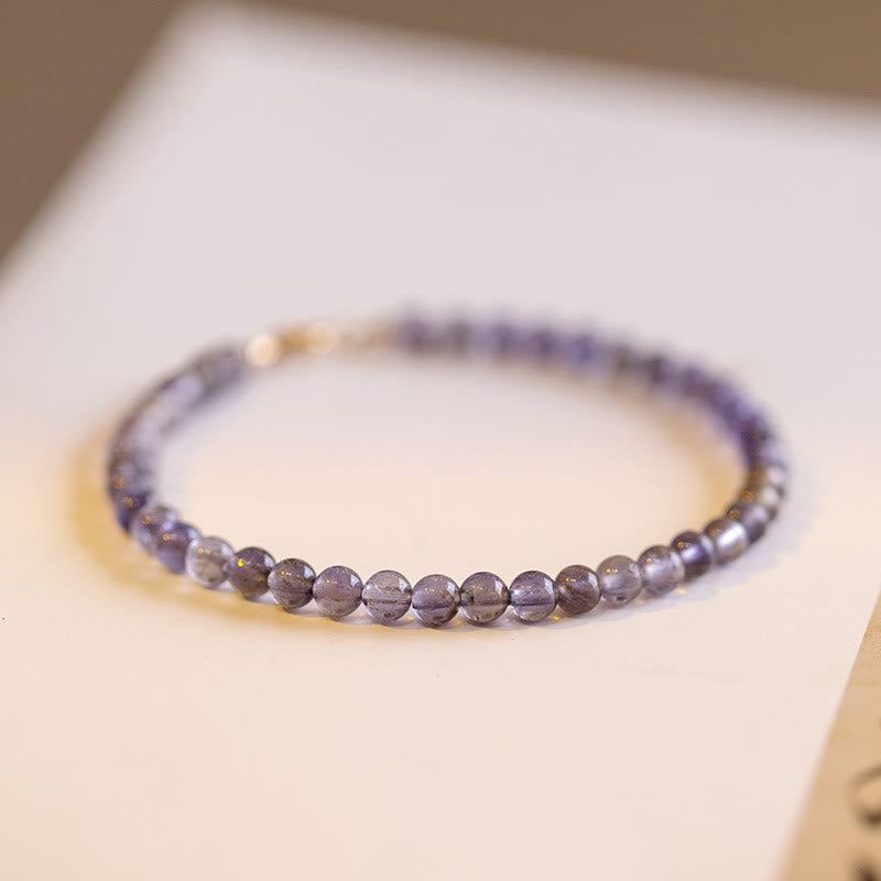 3 mm Amethyst-Iolith-Kommunikationsarmband mit ultradünnen Perlen