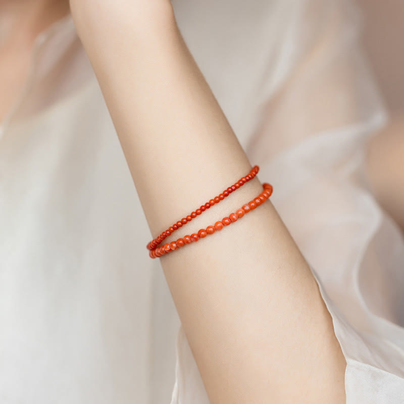 3 mm kirschrotes Achat-Vertrauensarmband