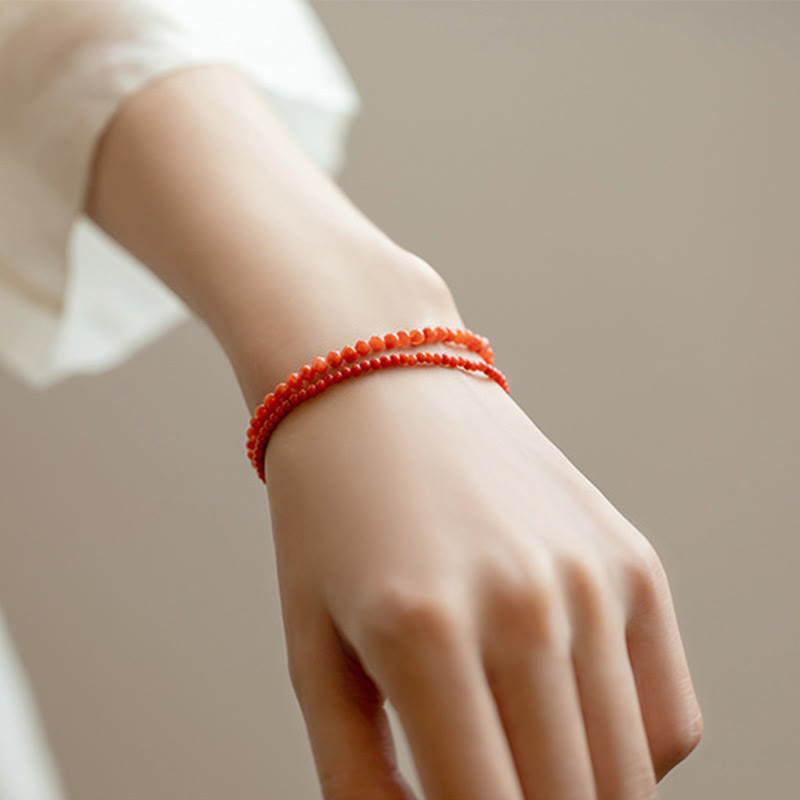 3 mm kirschrotes Achat-Vertrauensarmband