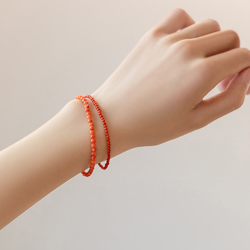 3 mm kirschrotes Achat-Vertrauensarmband