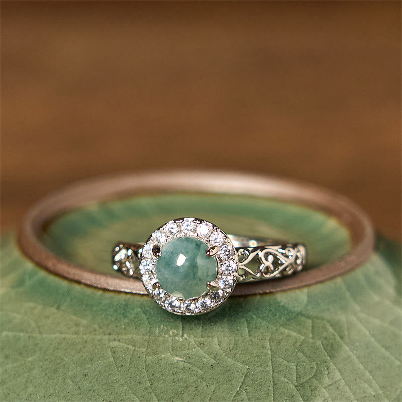 4 mm Hetian Jade Glücksring mit Ruyi-Stick-Muster