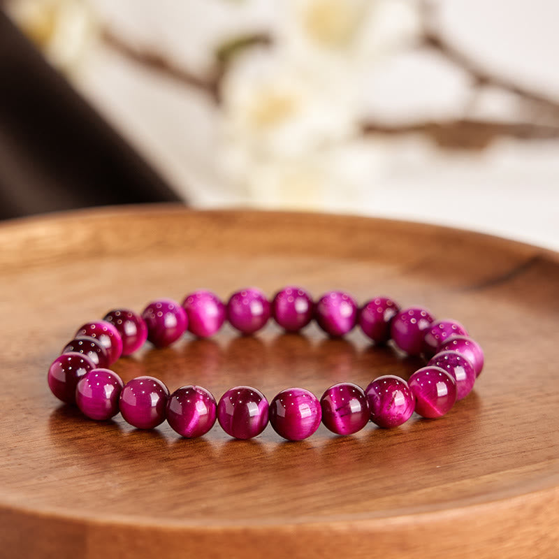 12 mm rotes Tigerauge-Ruhearmband für Balance
