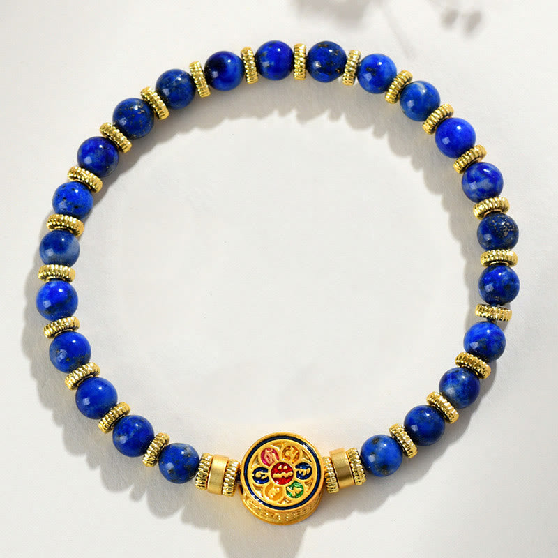5 mm Lazurit Om Mani Padme Hum Balance-Armband