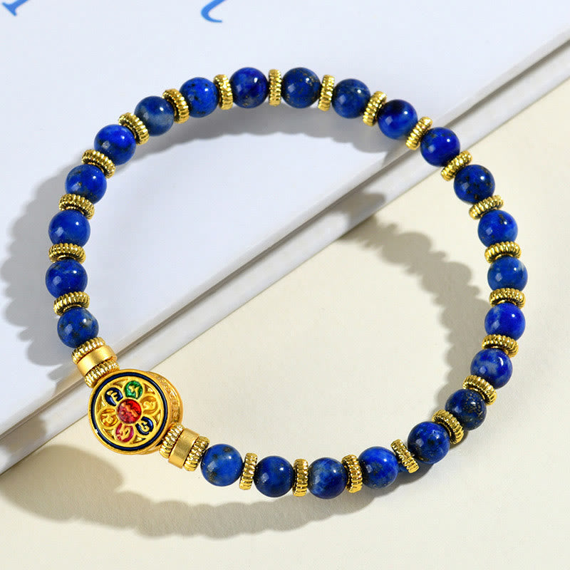 5 mm Lazurit Om Mani Padme Hum Balance-Armband