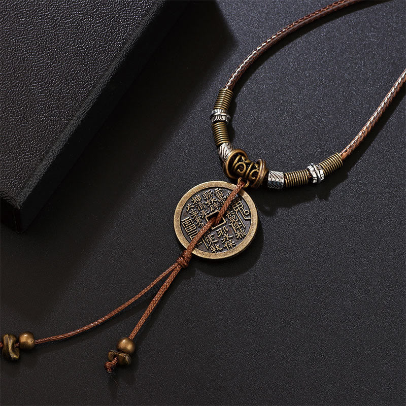 Mountain Ghosts Spend Money Yin Yang Necklace Pendant 77cm