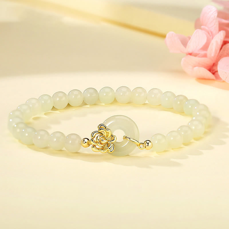 Hetian Jade Wohlstands-Friedensschnallenarmband