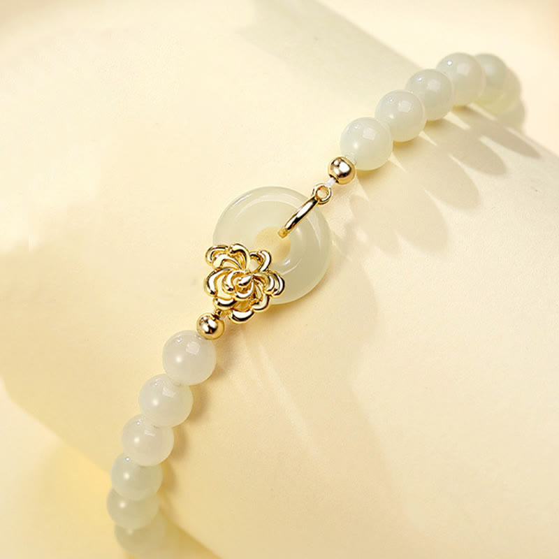 Hetian Jade Wohlstands-Friedensschnallenarmband