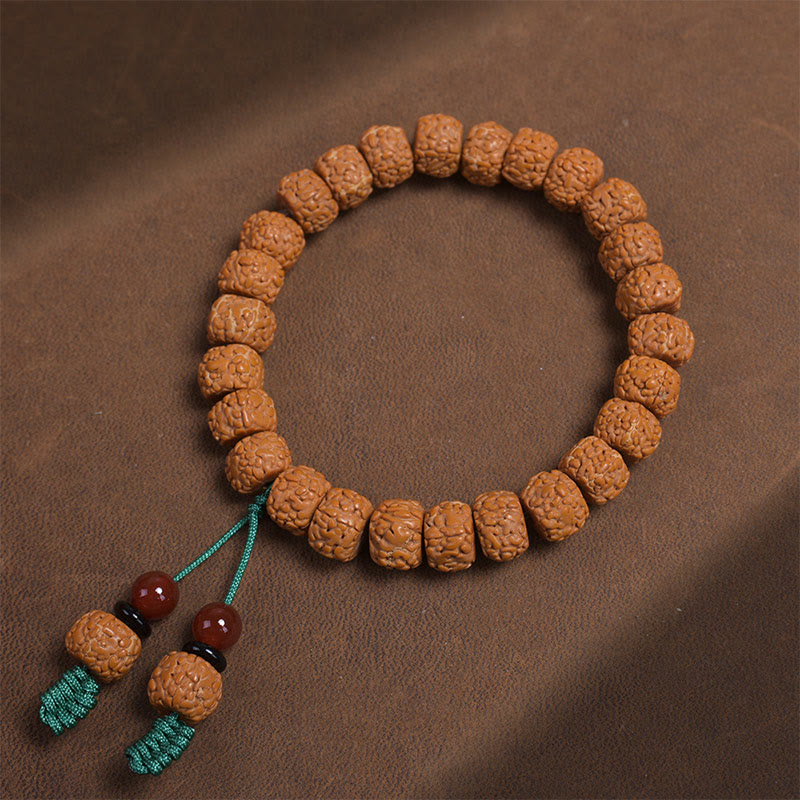 9–11 mm Achat Rudraksha Bodhi Seed Reichtumsarmband