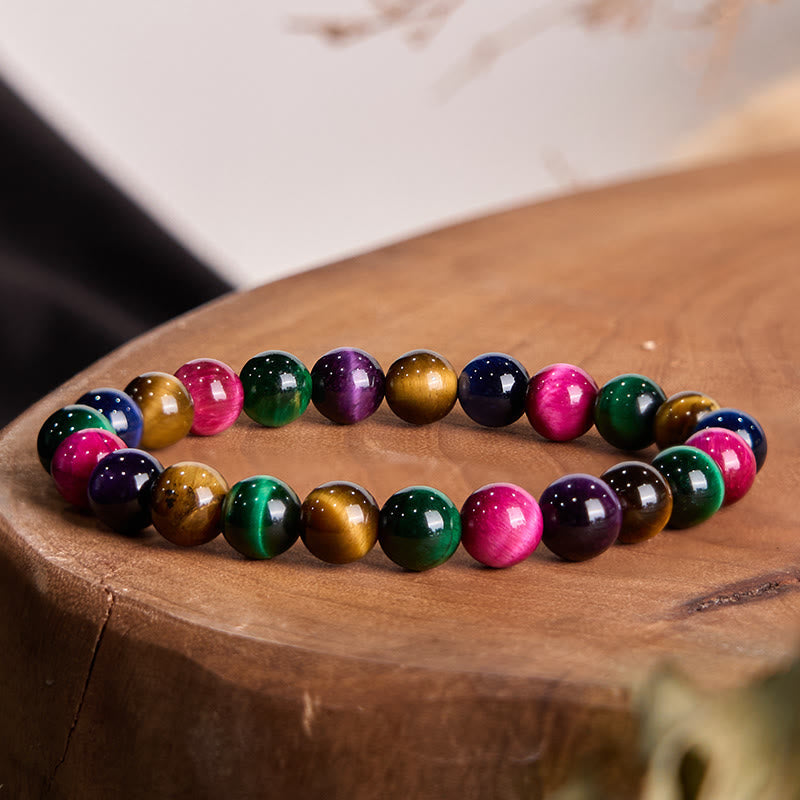 8mm Tiger Eye Resolve Courage Bracelet for Strength