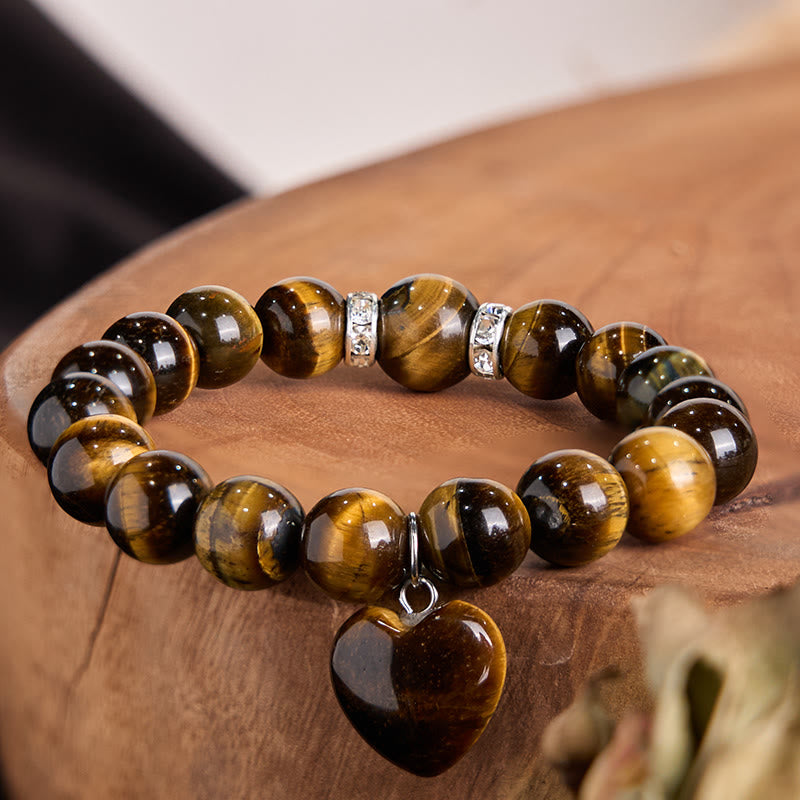 10 mm grünes Aventurin-Liebesherz-Balance-Armband