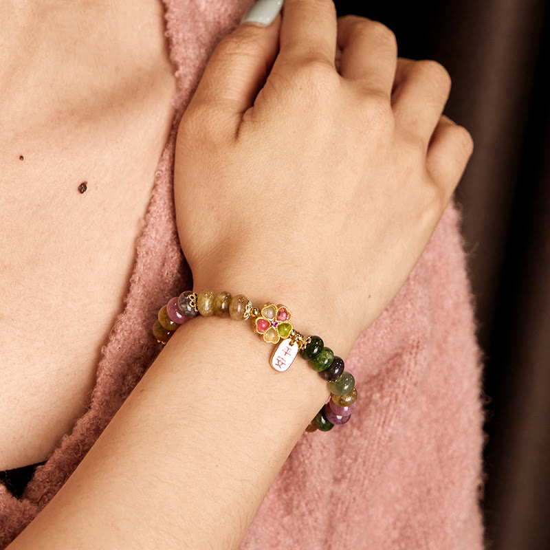 Tourmaline Jade Safe and Well Love Bracelet 14-16cm Unisex