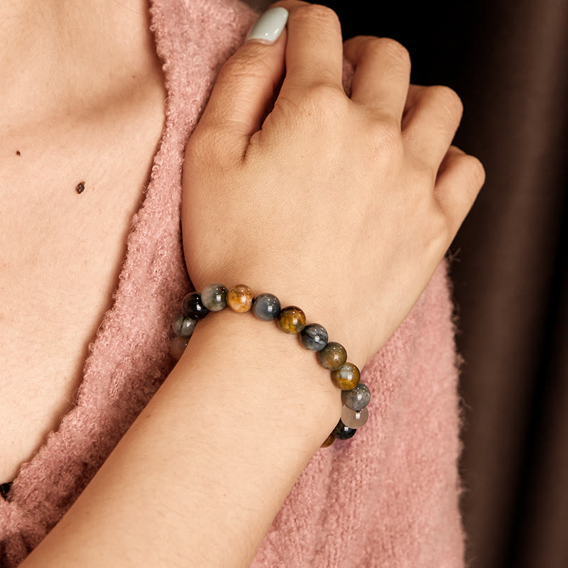 8 mm großes Vertrauensarmband aus Adlerauge-Stein für positives Denken