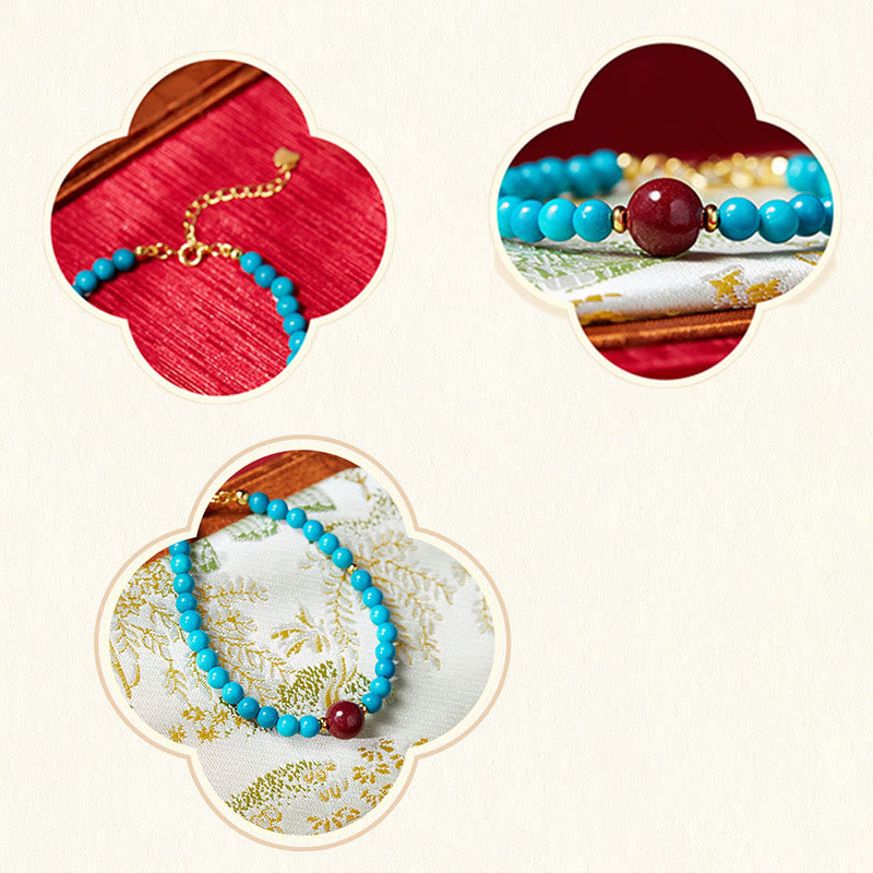 Türkises Zinnober-Heilarmband für Frauen