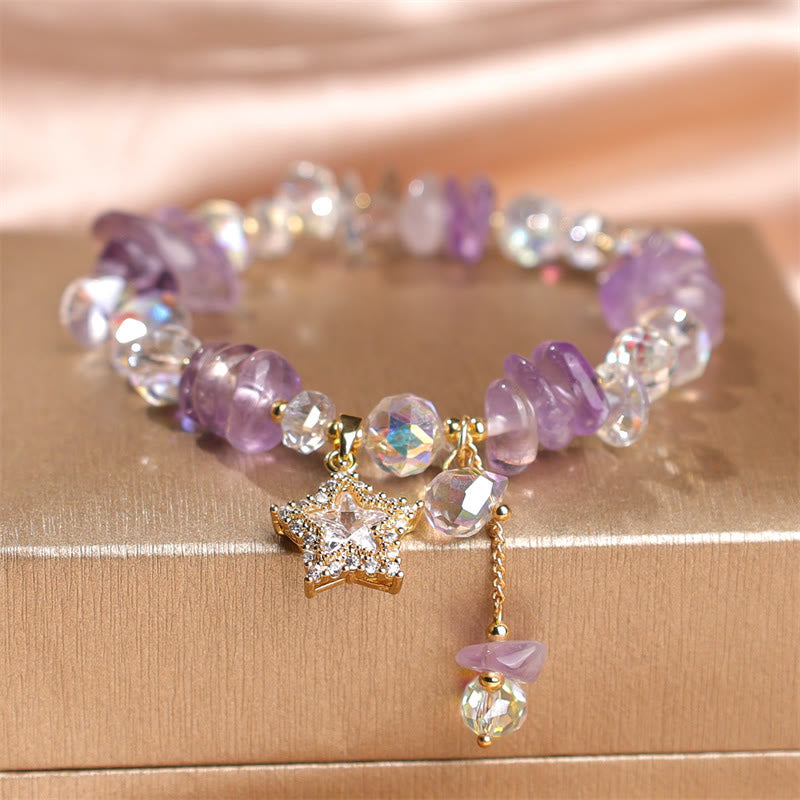 8 mm Amethyst-Kristall-Armband mit positiver Transformation