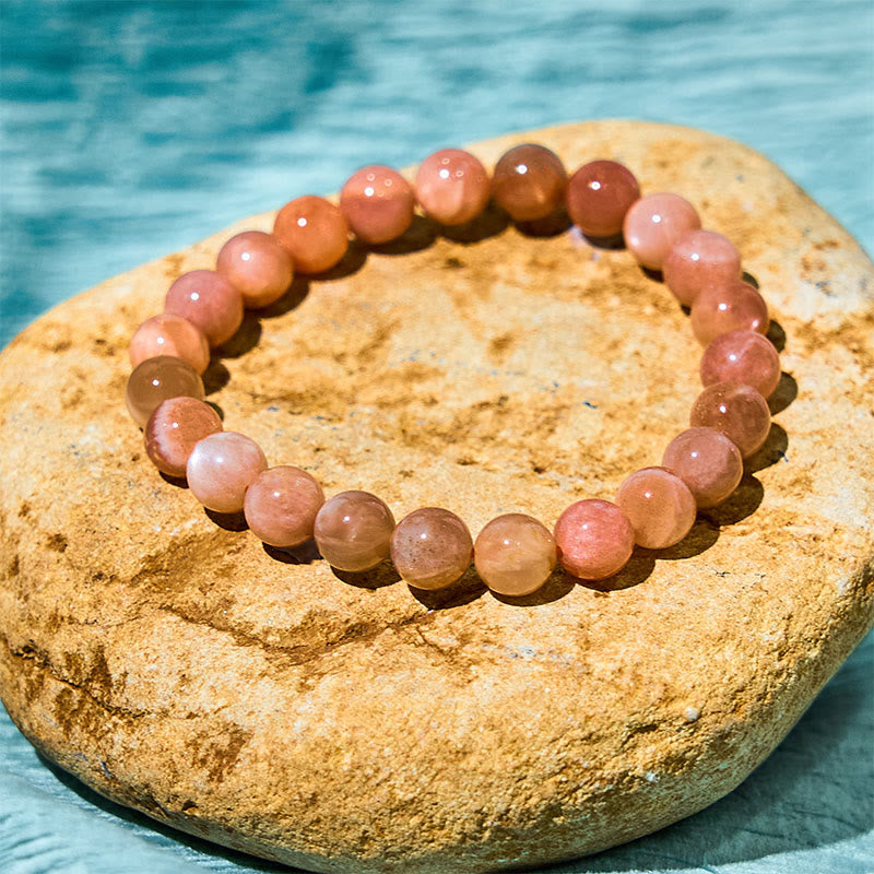 8 mm Sonnenstein-Armband mit positiver spiritueller Heilung