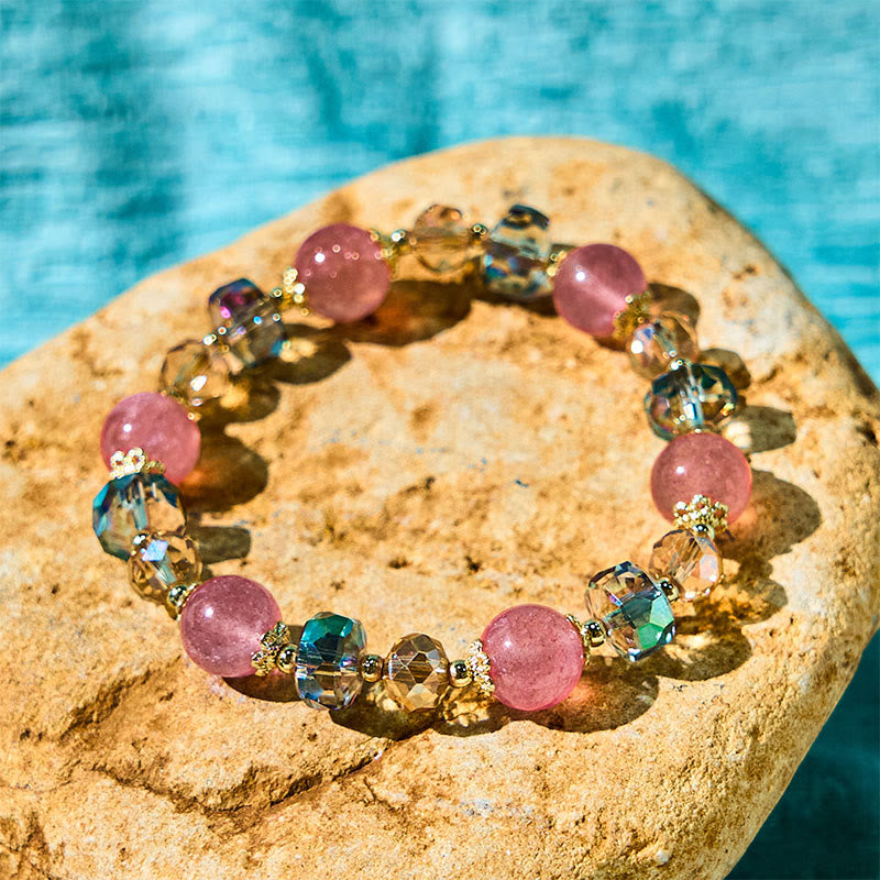 Erdbeerquarz Liebe Heilung Spirituelles Armband