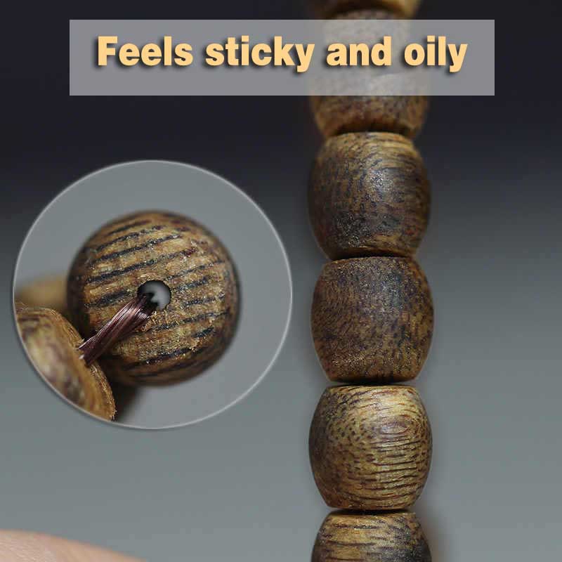 6mm Hainan Green Qinan Agarwood 108 Mala Perlen Armband