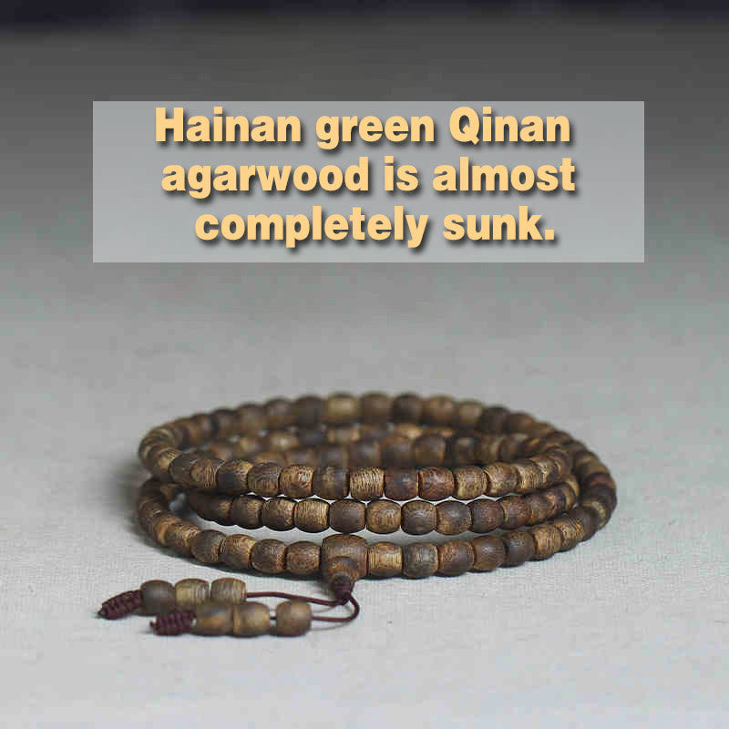 6mm Hainan Green Qinan Agarwood 108 Mala Perlen Armband