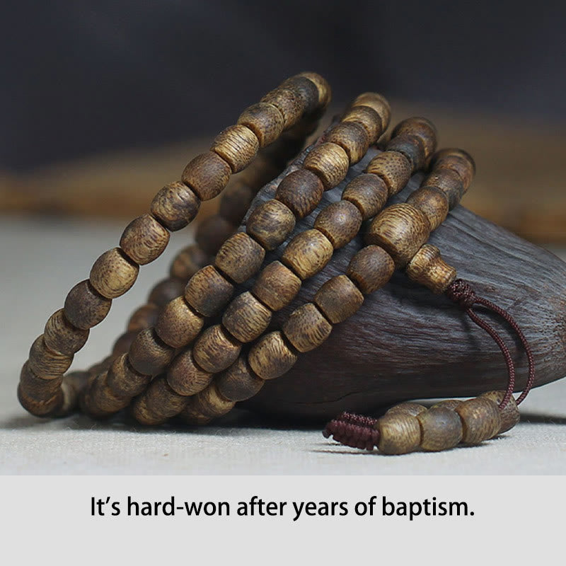 6mm Hainan Green Qinan Agarwood 108 Mala Perlen Armband