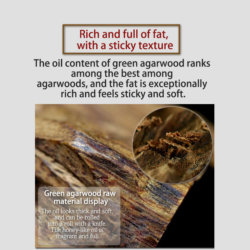 6mm Hainan Green Qinan Agarwood 108 Mala Perlen Armband