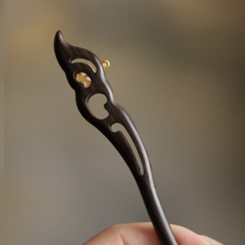 Sandalwood Rabbit Hairpin | Auspicious Cloud Chinese Hairpin