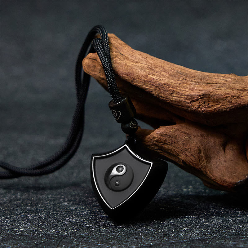 Black Obsidian Yin Yang Necklace | Strength & Balance Pendant