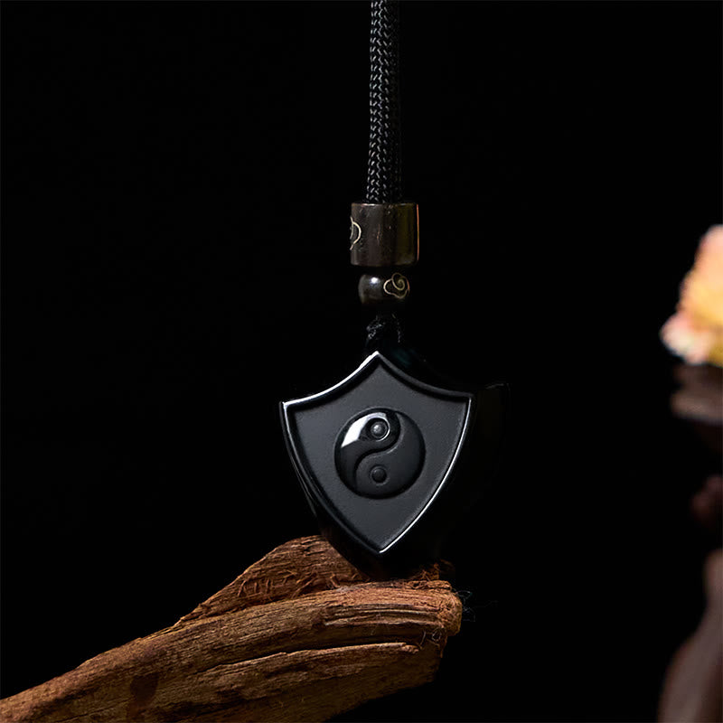 Black Obsidian Yin Yang Necklace | Strength & Balance Pendant
