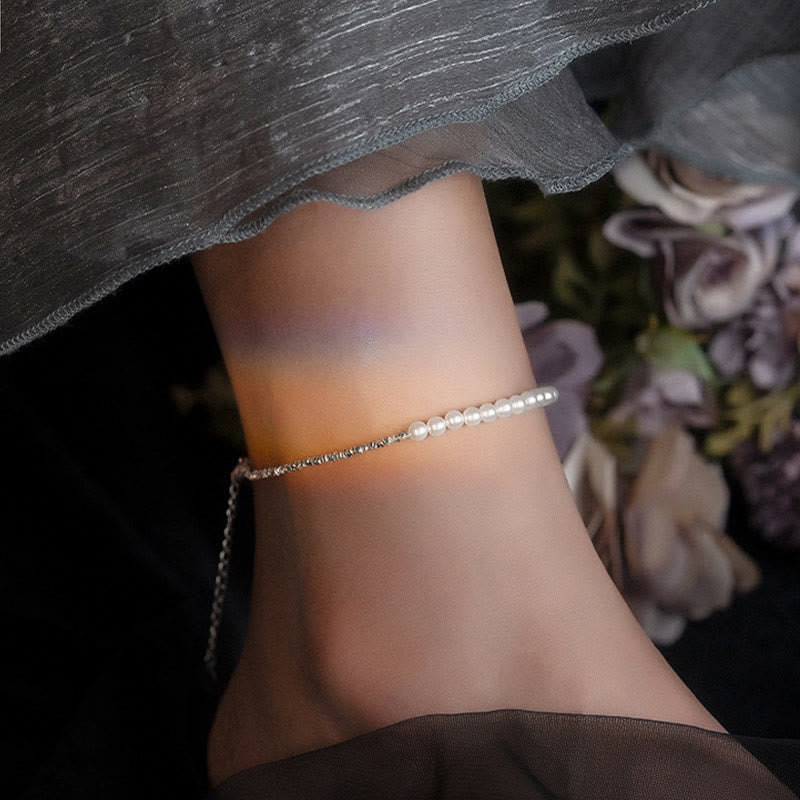 925 Sterling Silber Perlenschutz Fußkettchen