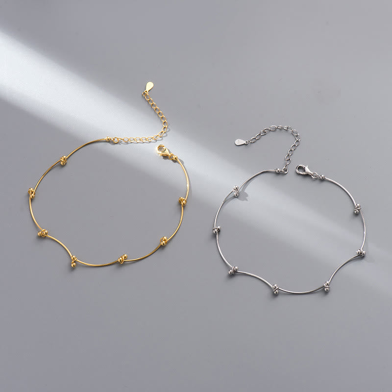 Fußkettchen mit Wellenschutz aus 925er Sterlingsilber