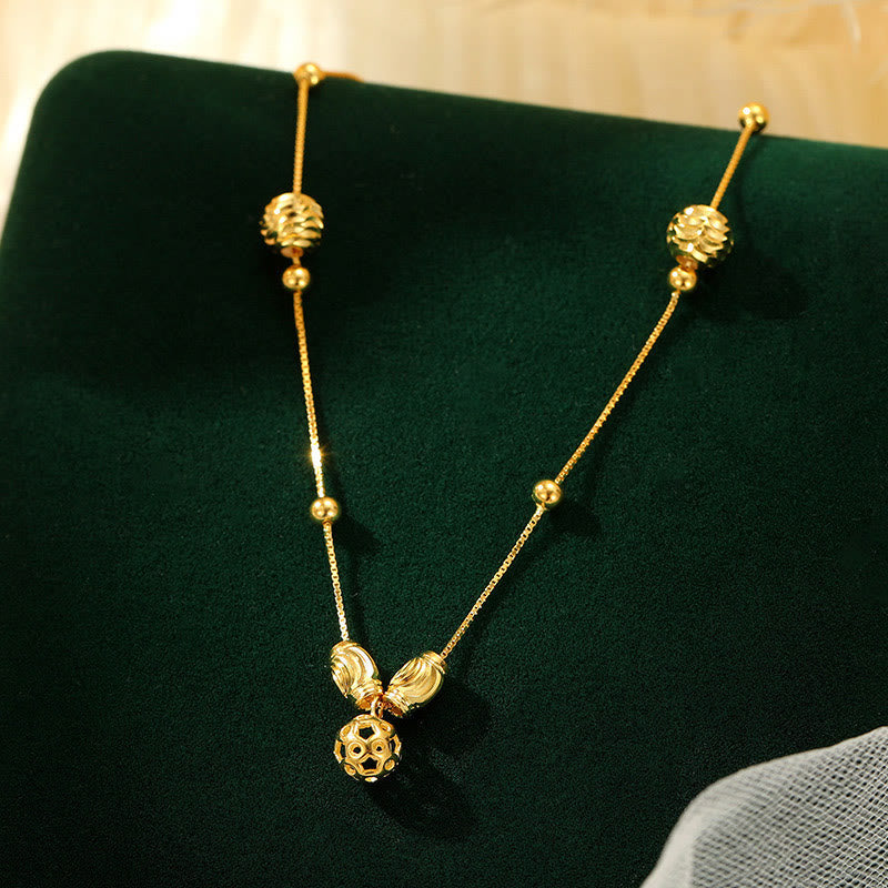 925 Sterling Silber Einfaches Perlen-Fußkettchen