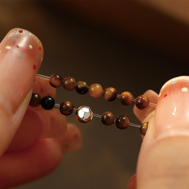 Jadering aus 925er Sterlingsilber mit Kristallperlen für Segen und Schutz