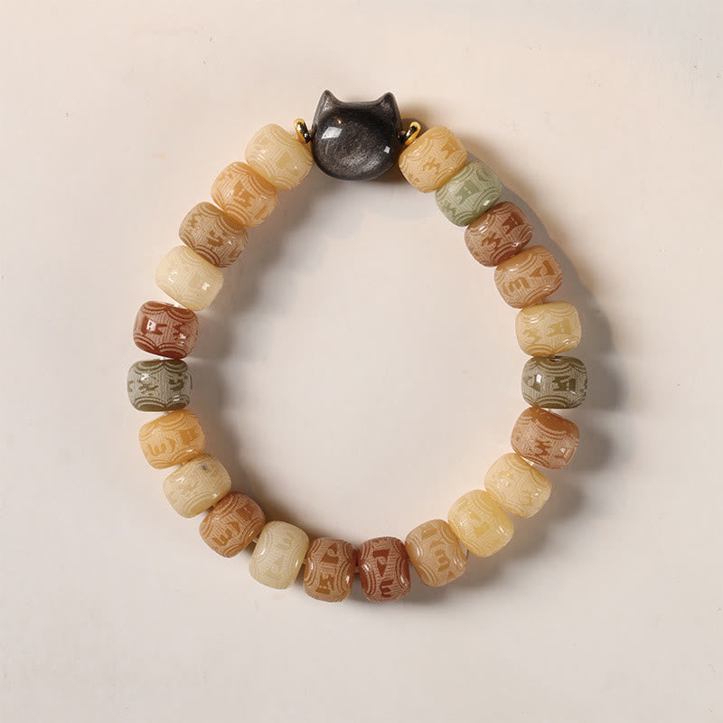 Bodhi-Samen & Obsidian Katzenkopf Weisheitsarmband