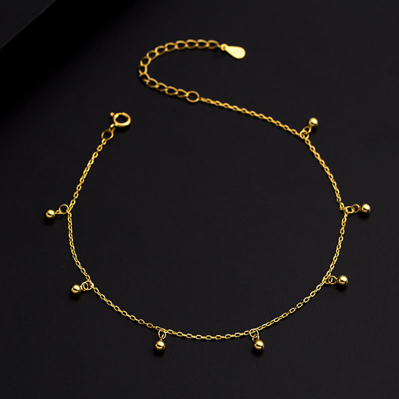 Fußkettchen mit kleinen Perlen aus 925er Sterlingsilber zum Schutz