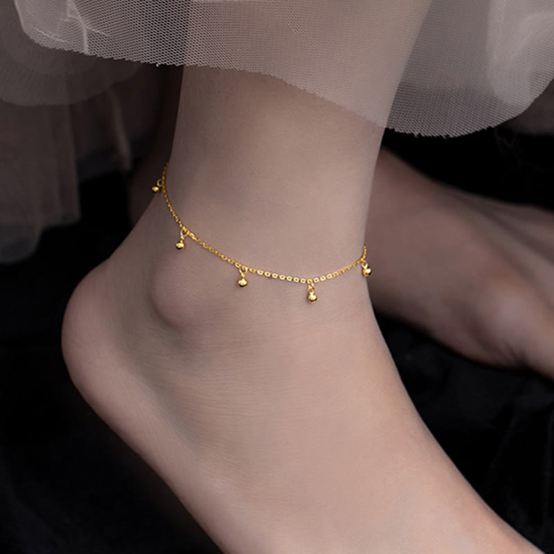 Fußkettchen mit kleinen Perlen aus 925er Sterlingsilber zum Schutz