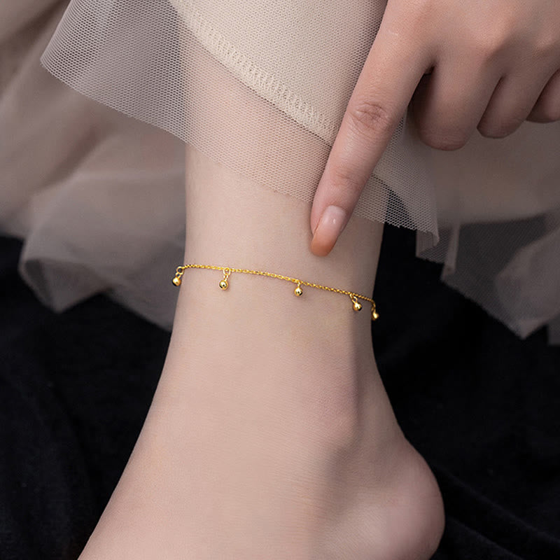 Fußkettchen mit kleinen Perlen aus 925er Sterlingsilber zum Schutz